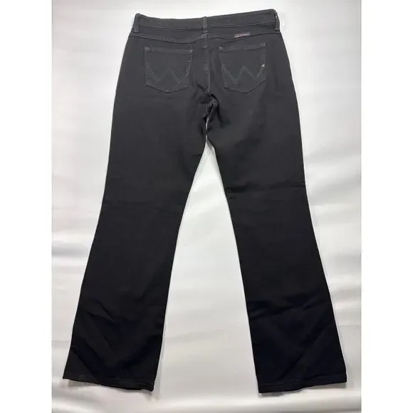 Wrangler Q-Baby Women's Bootcut Black Denim Jeans - Size 13/14x32 (35x32.5) - Picture 2 of 5